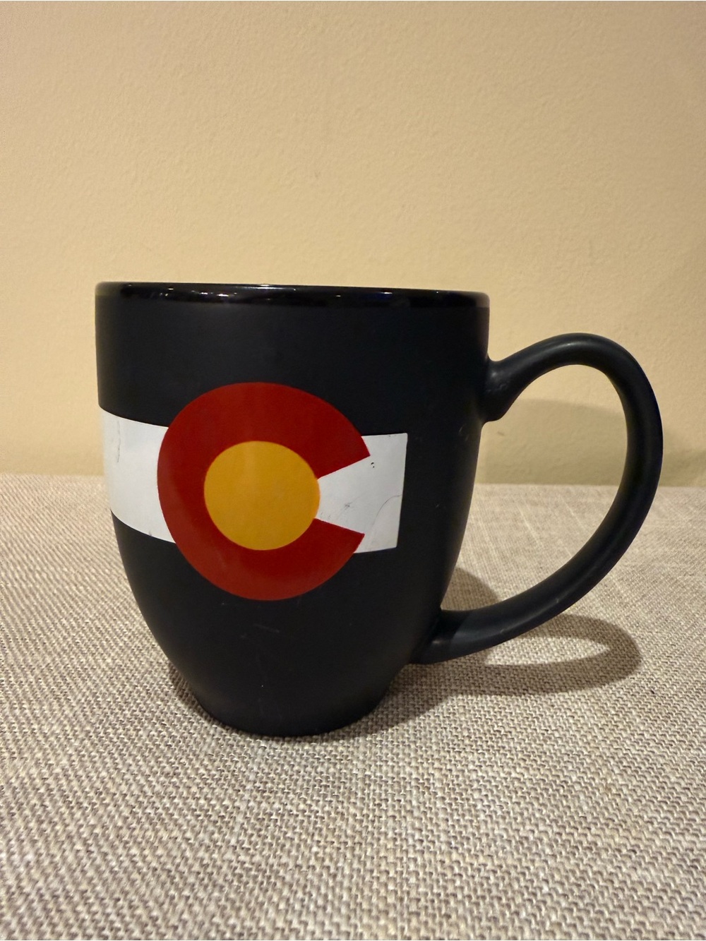 Colorado Flag Coffee Mug Matte Black Ceramic Red Yellow White State Pride Cup